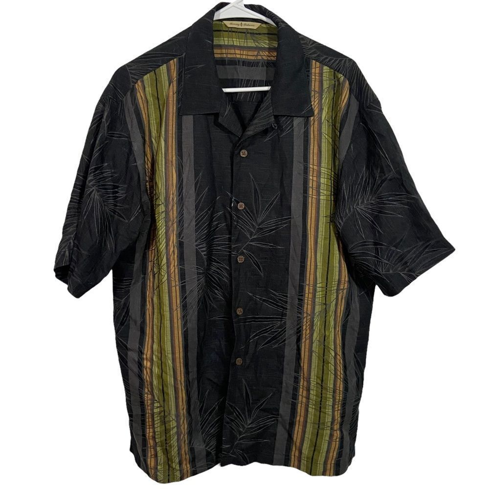 Tommy Bahama 100% Silk Patterned Button Down Shirt